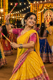 9 Navratri Looks with Cotton Mulmul Sarees (One for Every Night)